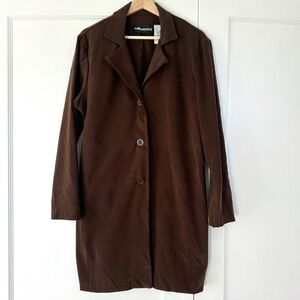 Vintage Sag Harbor Dress Brown Blazer Jacket‎ Coat Faux Suede Size 10
